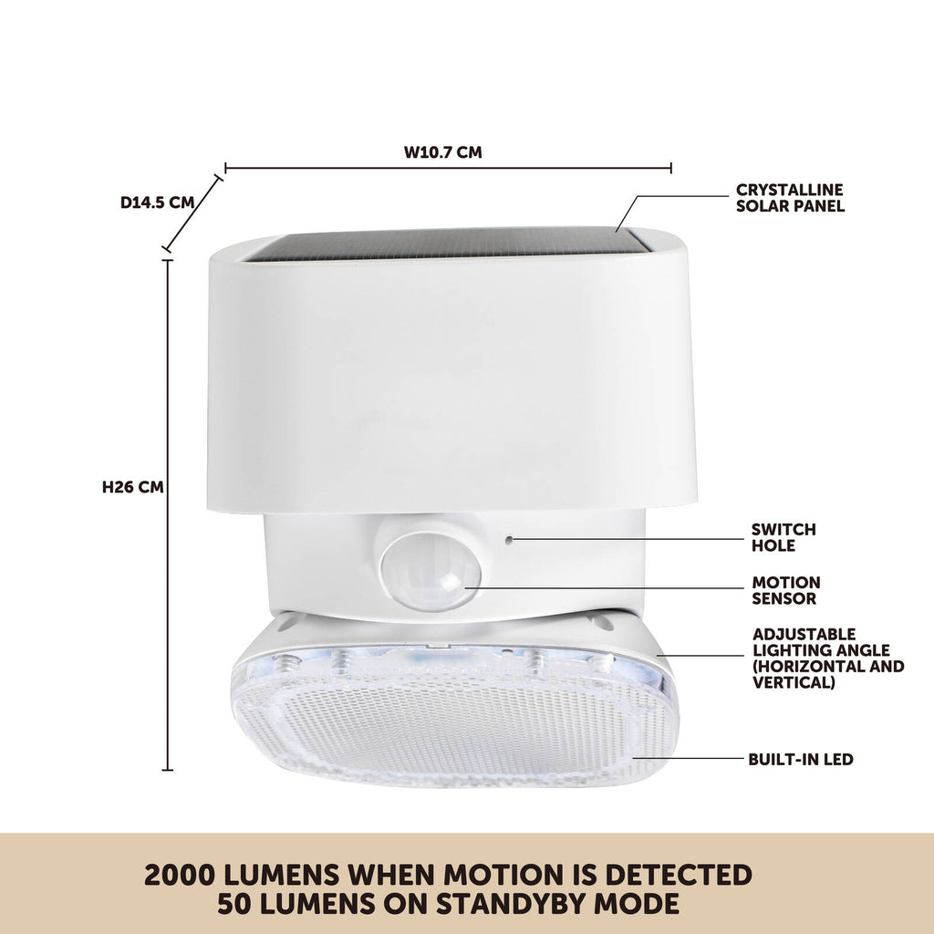 Click 2000lm Pinnacle Solar LED Sensor Wall Light - Image 5 of 5