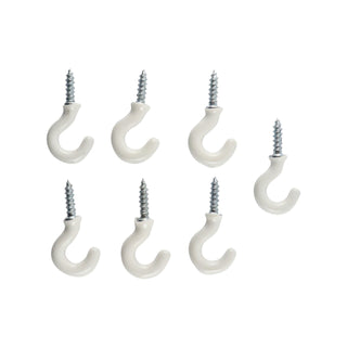Everhang 7mm White PVC Cup Hook - 7 Pack