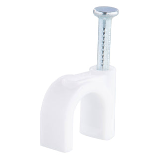DETA 10mm White Round Cable Clips - 20 Pack