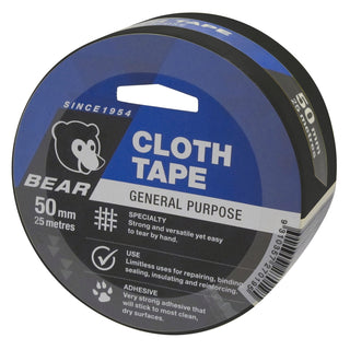 Norton Bear 50mm x 4.5m Black Cloth Tape - Black 4.5m