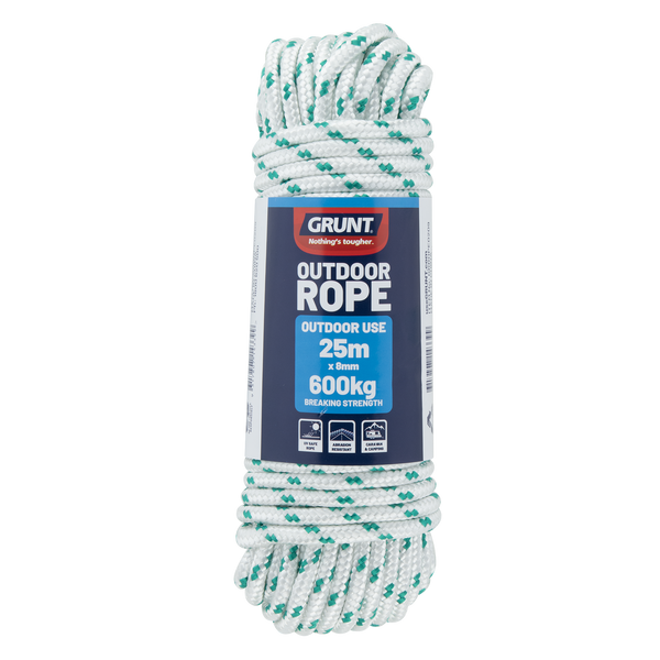 Grunt 8mm x 25m White and Green Outdoor Rope