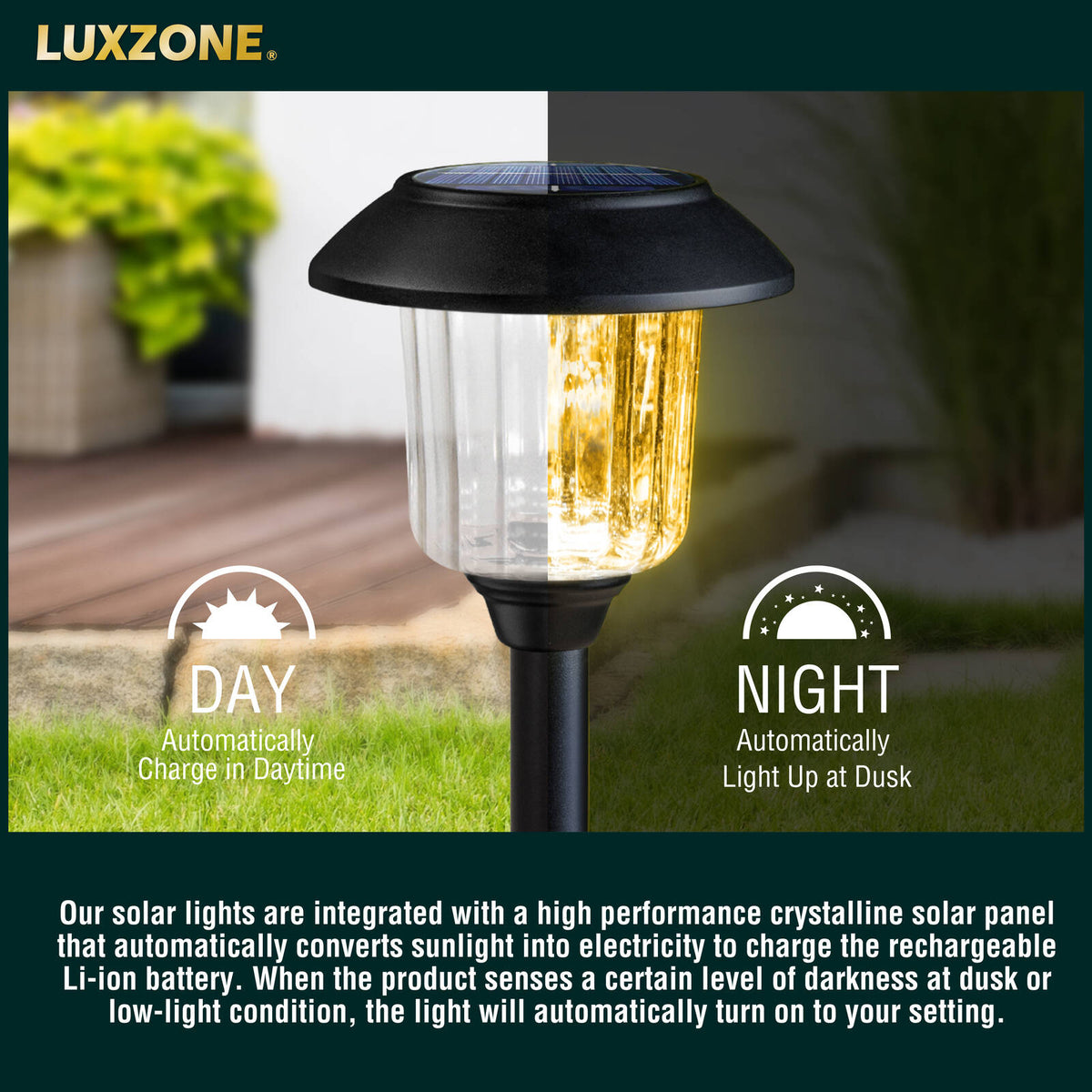 Luxzone 39cm 50lm Solar LED Pathway Light - 8 Pack - Image 7 of 11