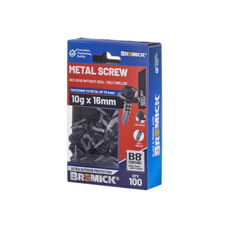 Bremick Metal Hex Screw 10g x 16mm B8 NS BX100