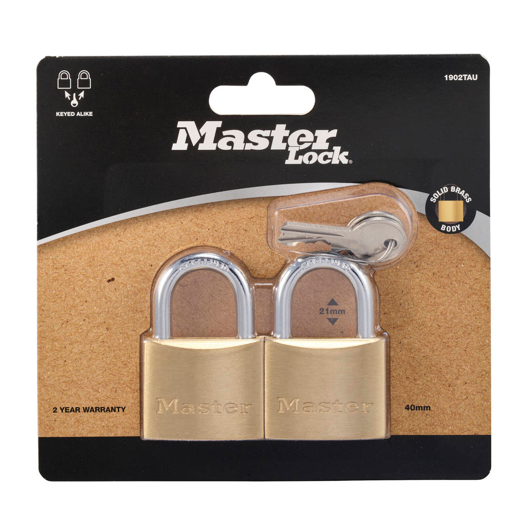 Master Lock 40mm Brass Keyed Padlock - 2 Pack - Image 17 of 18