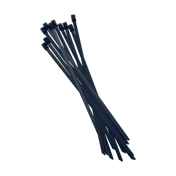 Stainless Steel Cable Ties 200mm X 4.6MM BLACK 316SS 10PCS