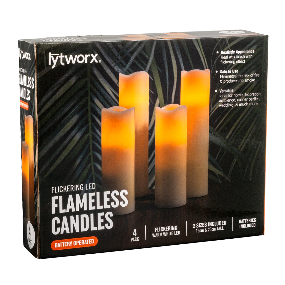 Lytworx Battery Operated Flameless Light Candles  - 4 Pack - Image 1 of 2