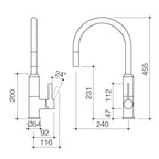 Dorf  Black/Chrome Lead Free Vixen Retractable Sink Mixer - Image 2 of 2