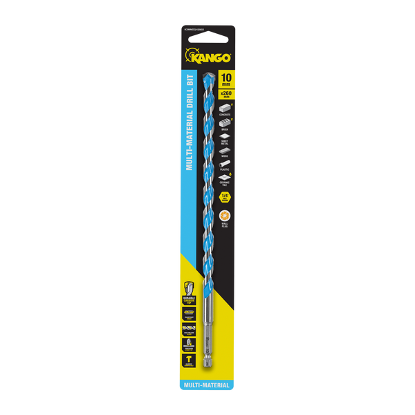 Kango 10 x 260mm 1/4" Multi-Material Drill Bit