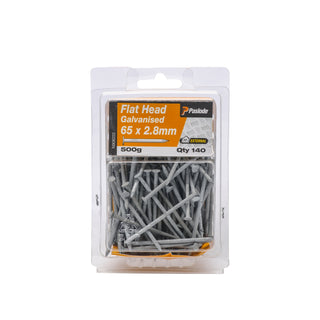 Paslode 65 x 2.8mm 500g Flat Head Galvanised Nails - 140 Pack