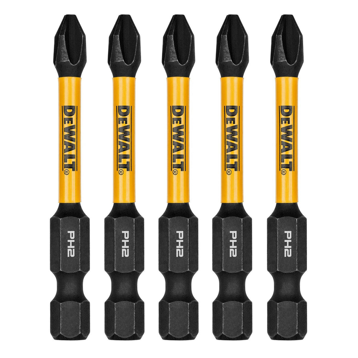 DeWALT FLEXTORQ 57mm PH2 Driver Bit 5 Pack DWAF2PH2IR5 - Image 1 of 2