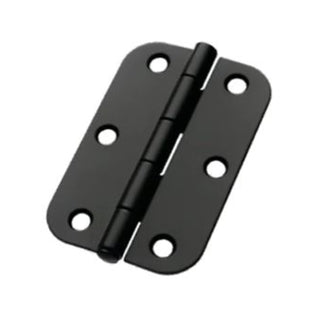 Lane 90 x 60 x 1.6mm Black Matte Loose Pin Radius Butt Hinge - 2 Pack