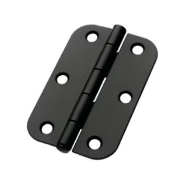 Lane 90 x 60 x 1.6mm Black Matte Loose Pin Radius Butt Hinge - 2 Pack