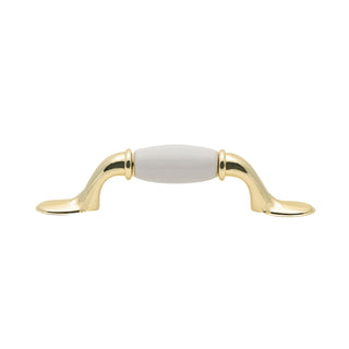 Prestige 76mm White Ceramic / Gold Plated Metal Handle