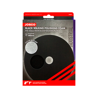 Josco 125mm Black Finish / Wax Hook And Loop Foam Polishing Pad