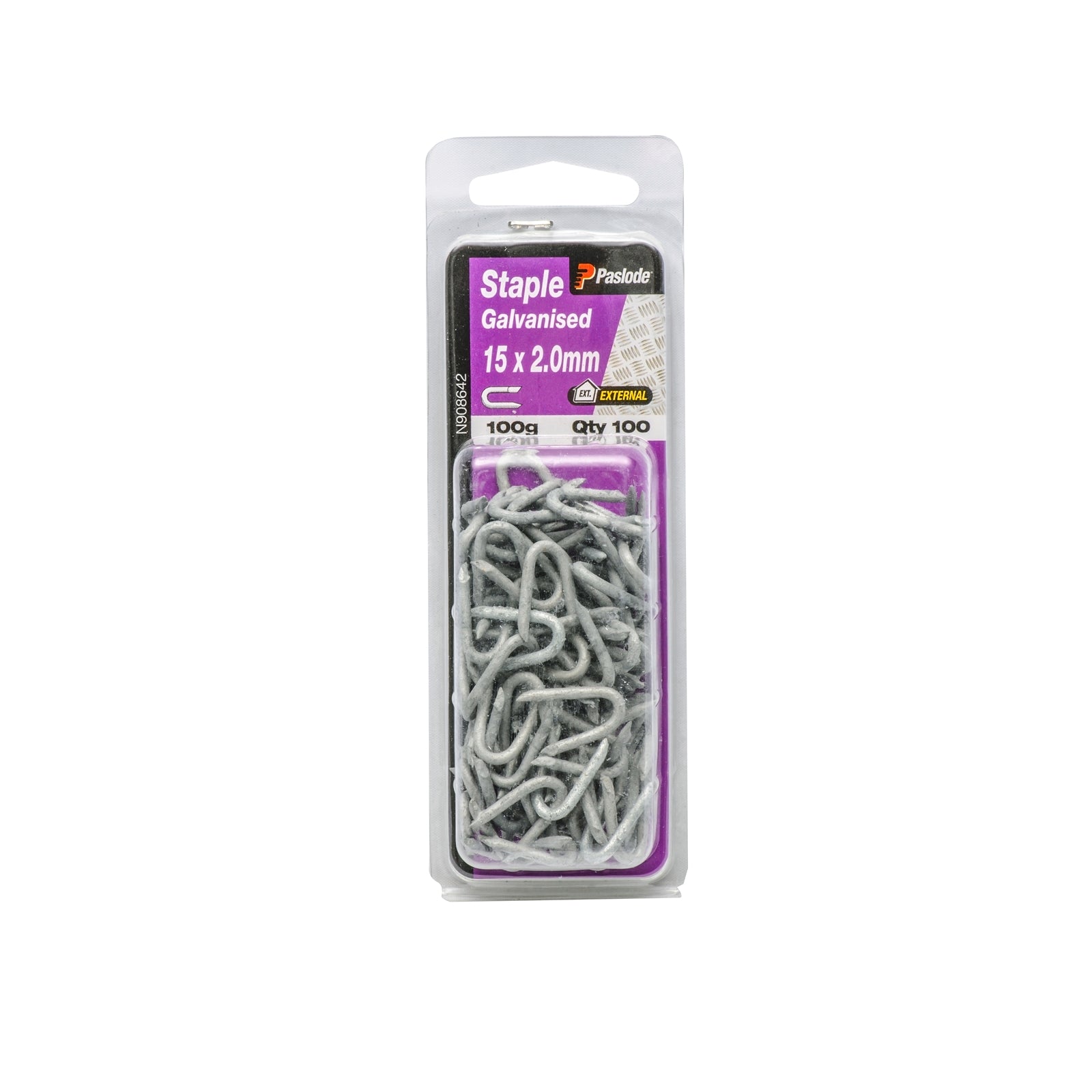Paslode 15 x 2.0mm 100g Galvanised Staple Nail -  100 Pack - Image 1 of 1