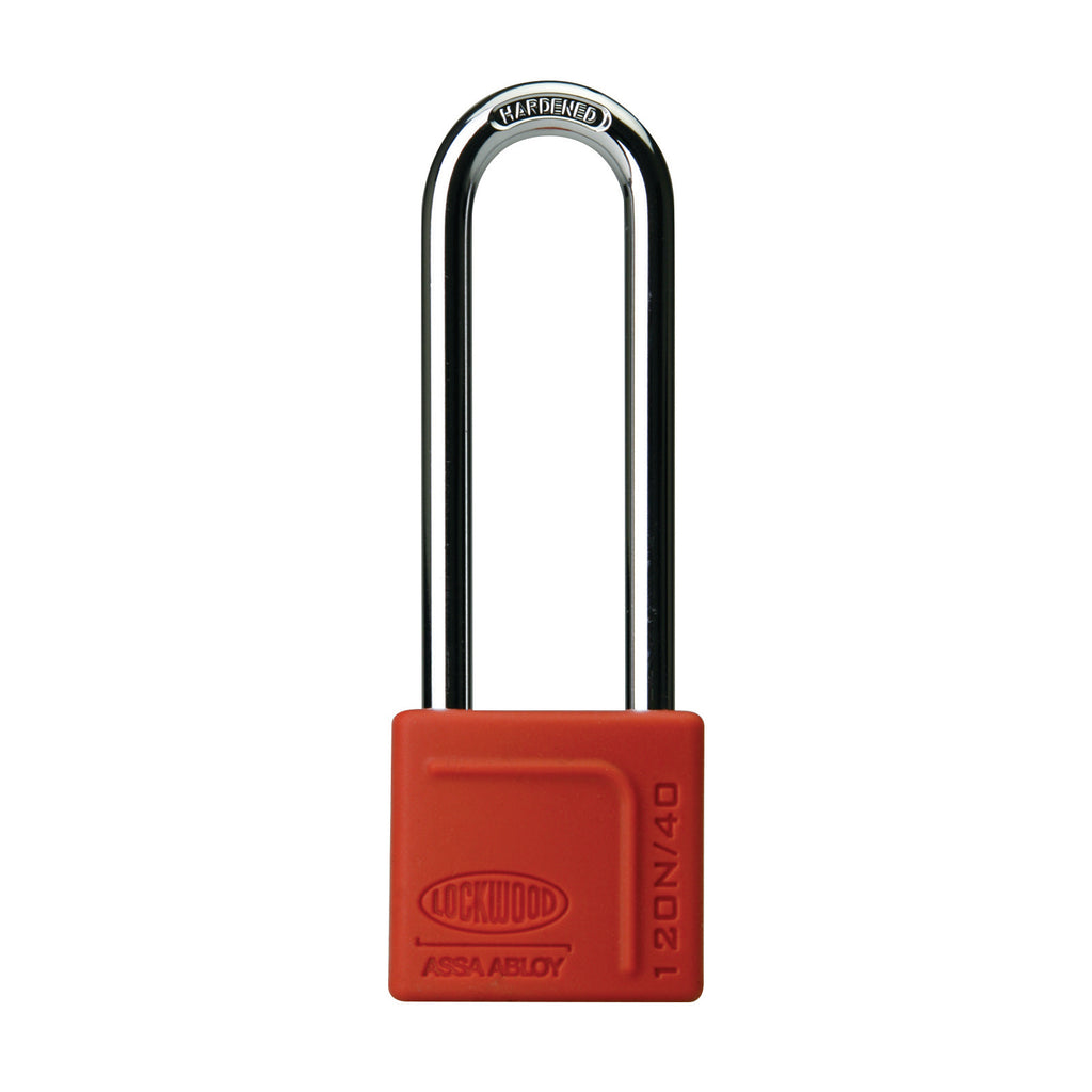 Lockwood 40mm Solid Brass Extended Shackle 120N Series Padlock with Silicone Cover - Image 1 of 4