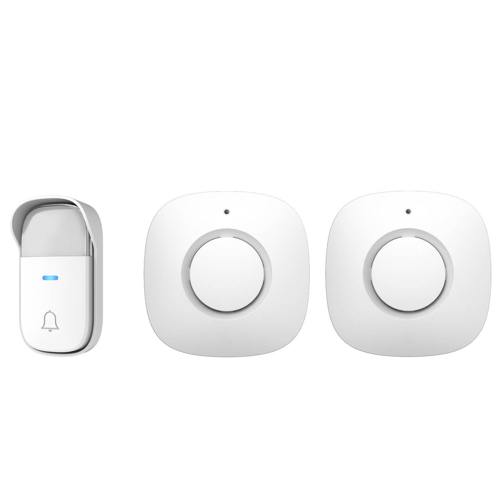 Arlec 150m White Wireless Dual Plug-in Door Chime With Kinetic Push Button - Image 1 of 4