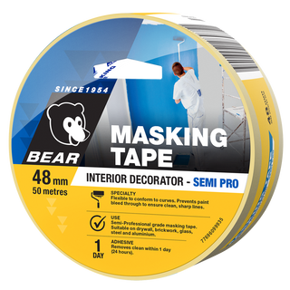Bear 24mm x 50m Interior Decorator Masking Tape - 24mm