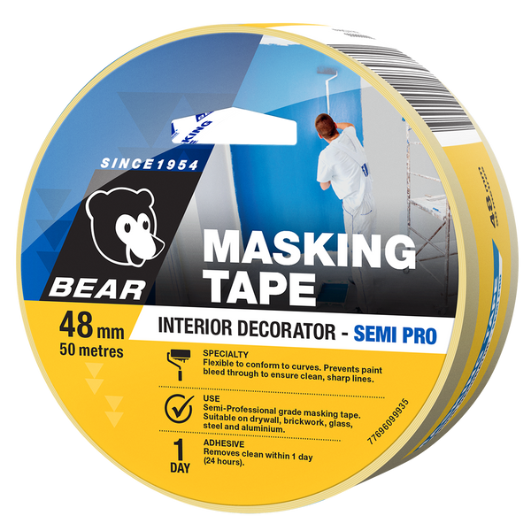 Bear 24mm x 50m Interior Decorator Masking Tape - 24mm