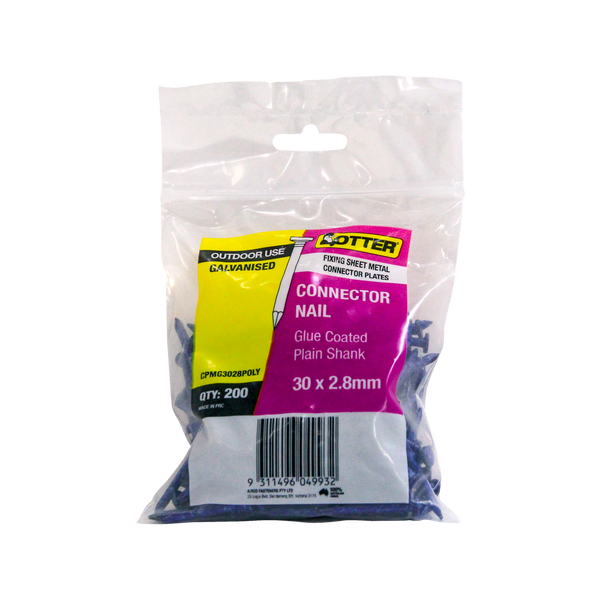 Otter 30 x 2.8mm Galvanised Nails Bracket Connector - 200 Pack