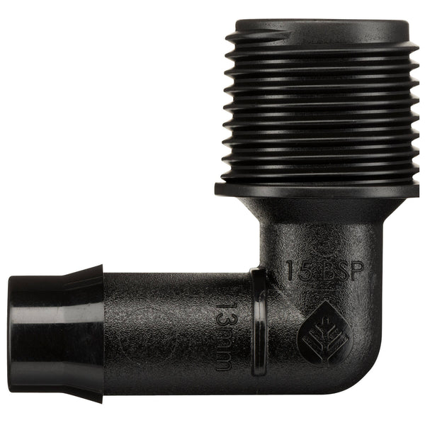 Pope 13 x 15mm Barbed Male Single Threaded Elbow