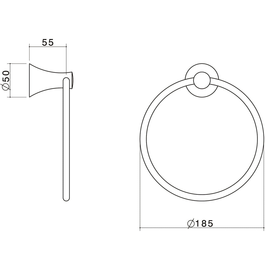 Caroma Polished Chrome Elegance Towel Ring - Image 2 of 4