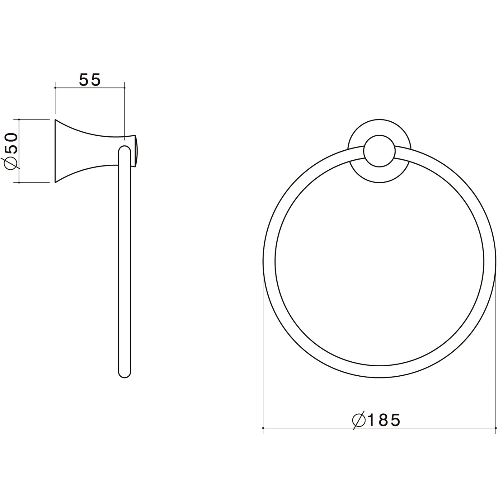 Caroma Polished Chrome Elegance Towel Ring - Image 2 of 4