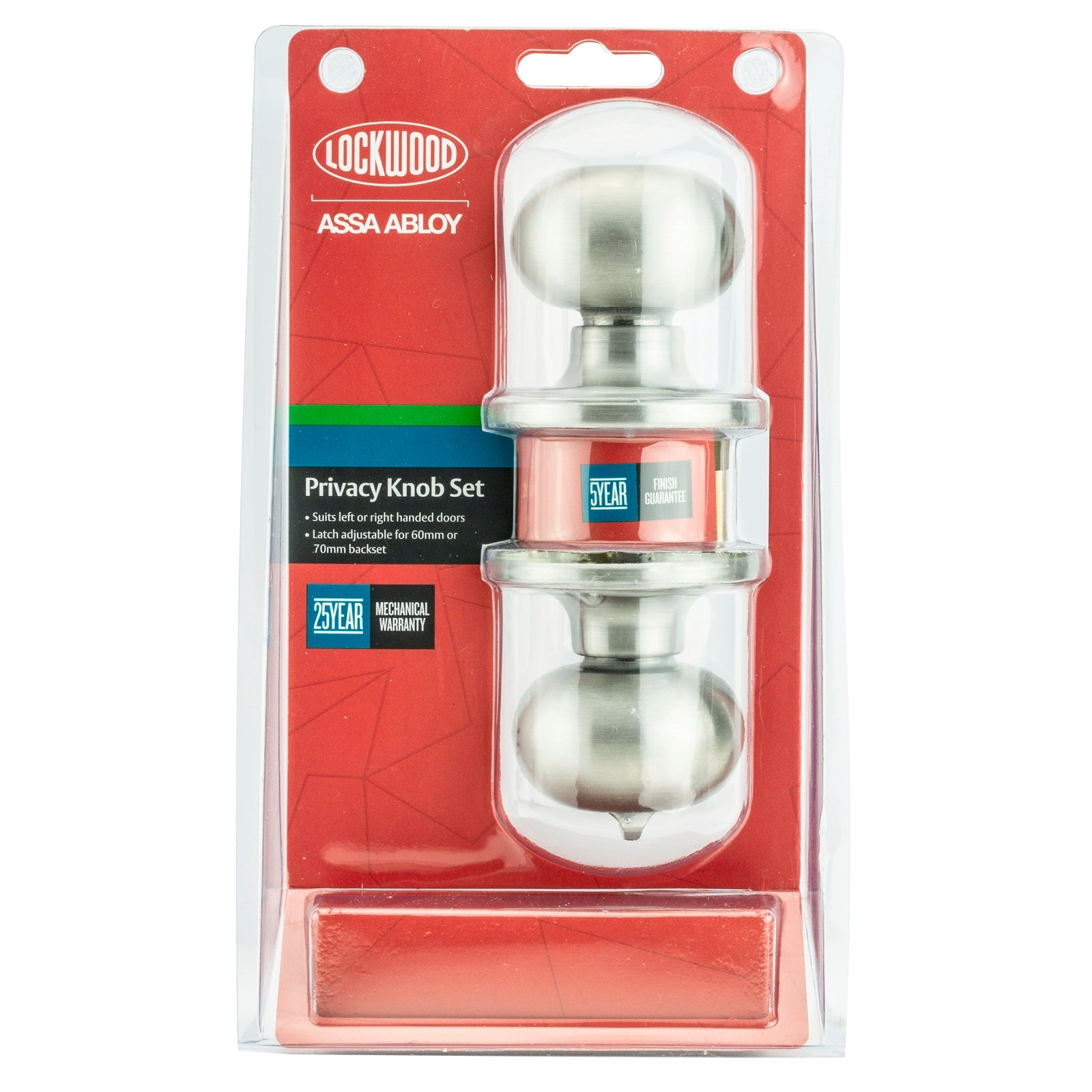 Lockwood Satin Stainless Steel Symmetry Manor Privacy Knobset - Image 1 of 2