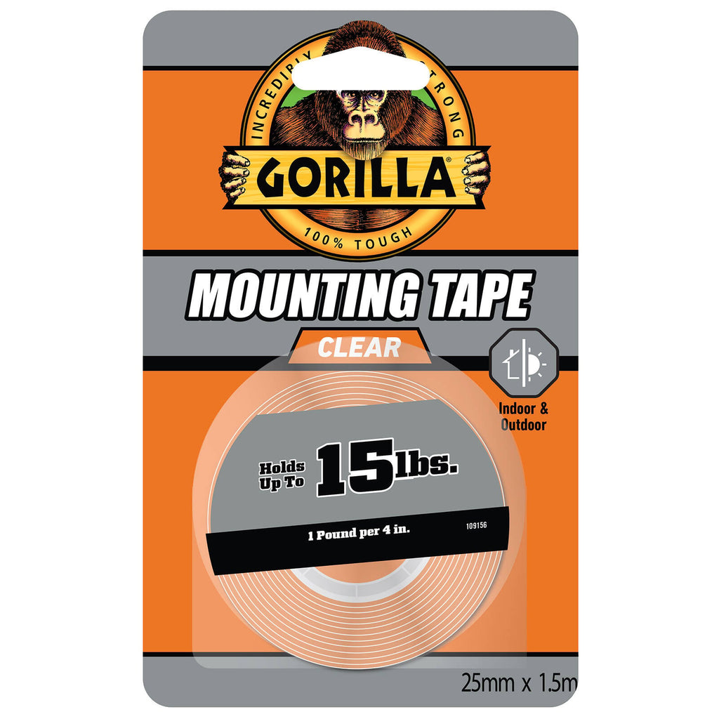 Gorilla 1.5m Clear Double Sided Mounting Tape - Image 1 of 2