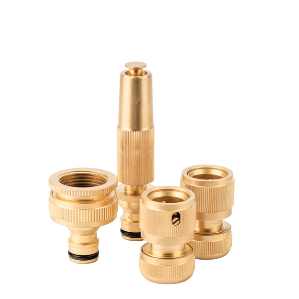 Garden Basics 4 Piece Brass Hose Connector Set
