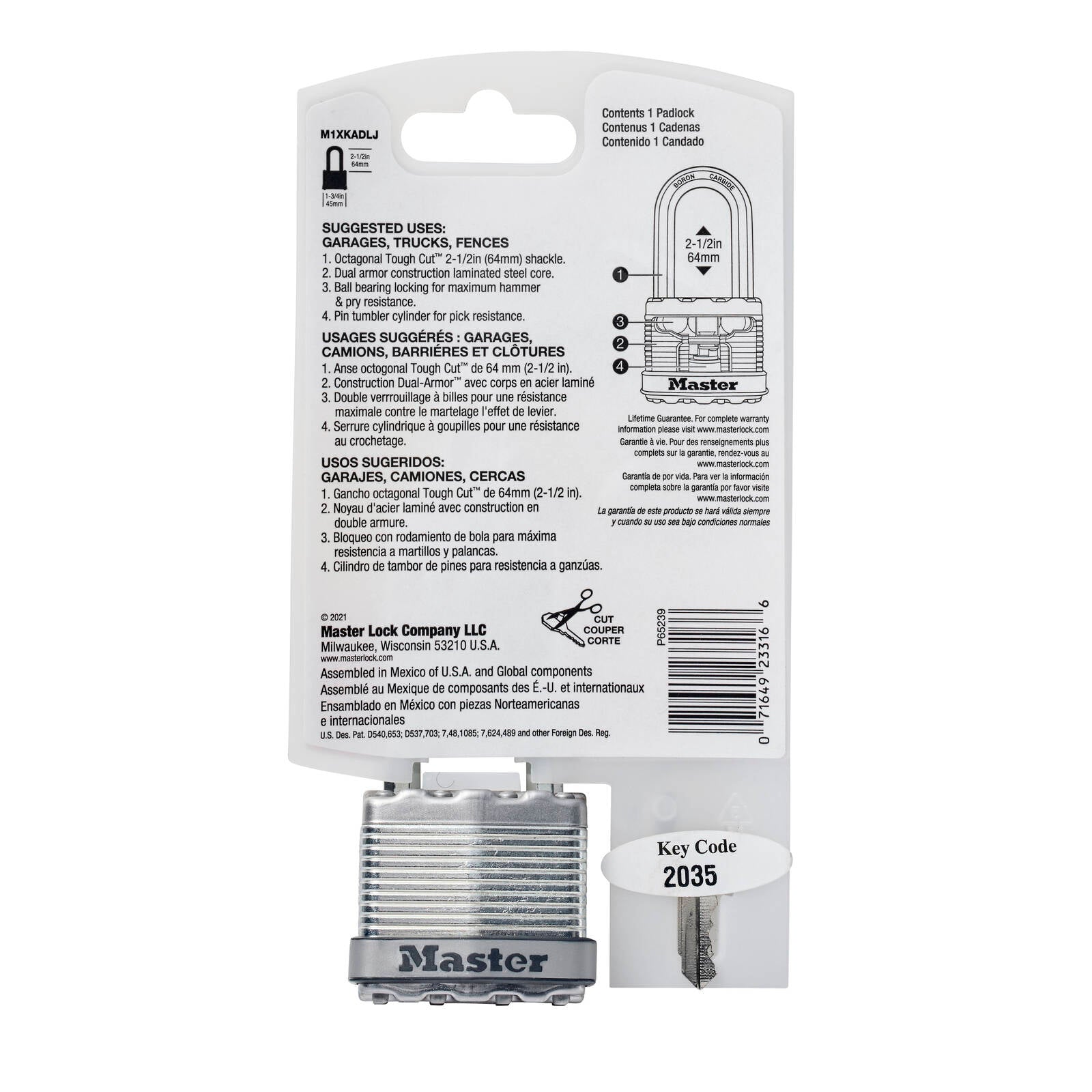 Master Lock 45mm Magnum With 64mm Extra Long Shackle Padlock - Image 18 of 18
