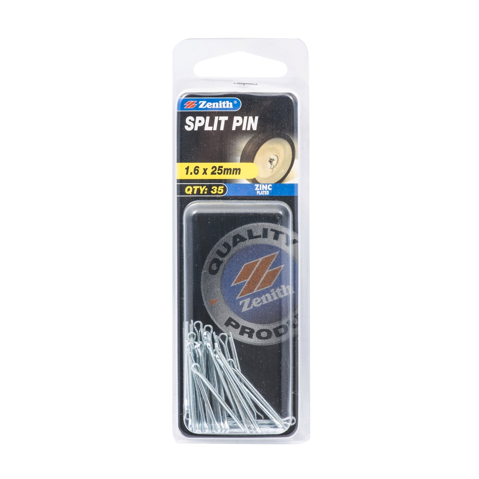 Zenith 1.6 x 25mm Zinc Plated Split Pins - 35 Pack - Image 1 of 1