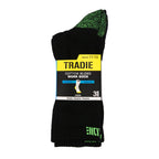 Tradie Men's Black Ribbed Cotton 3 Pack Crew Socks - Size 7-10 - Image 1 of 15