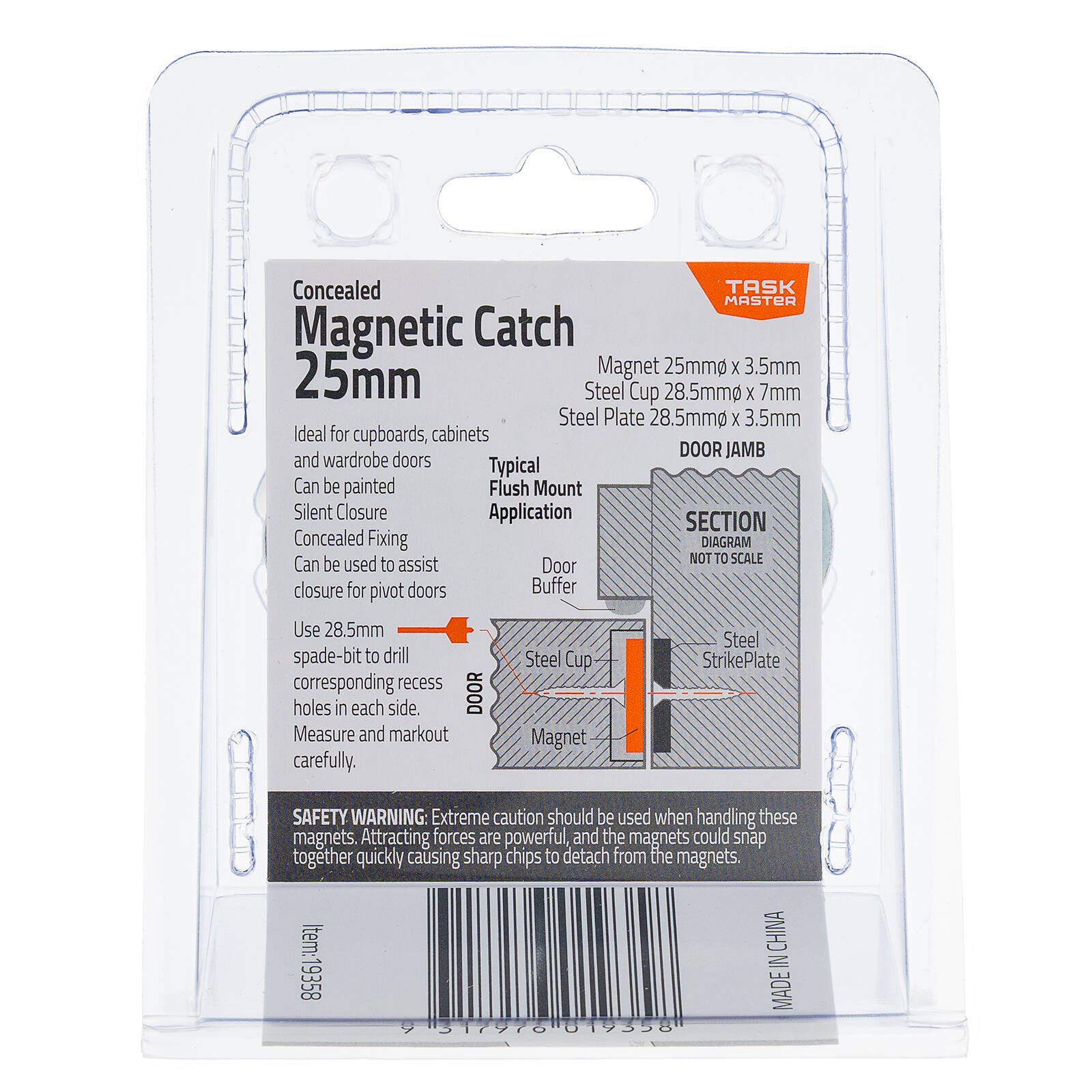 Taskmaster 25mm Concealed Magnetic Catch - Image 2 of 7