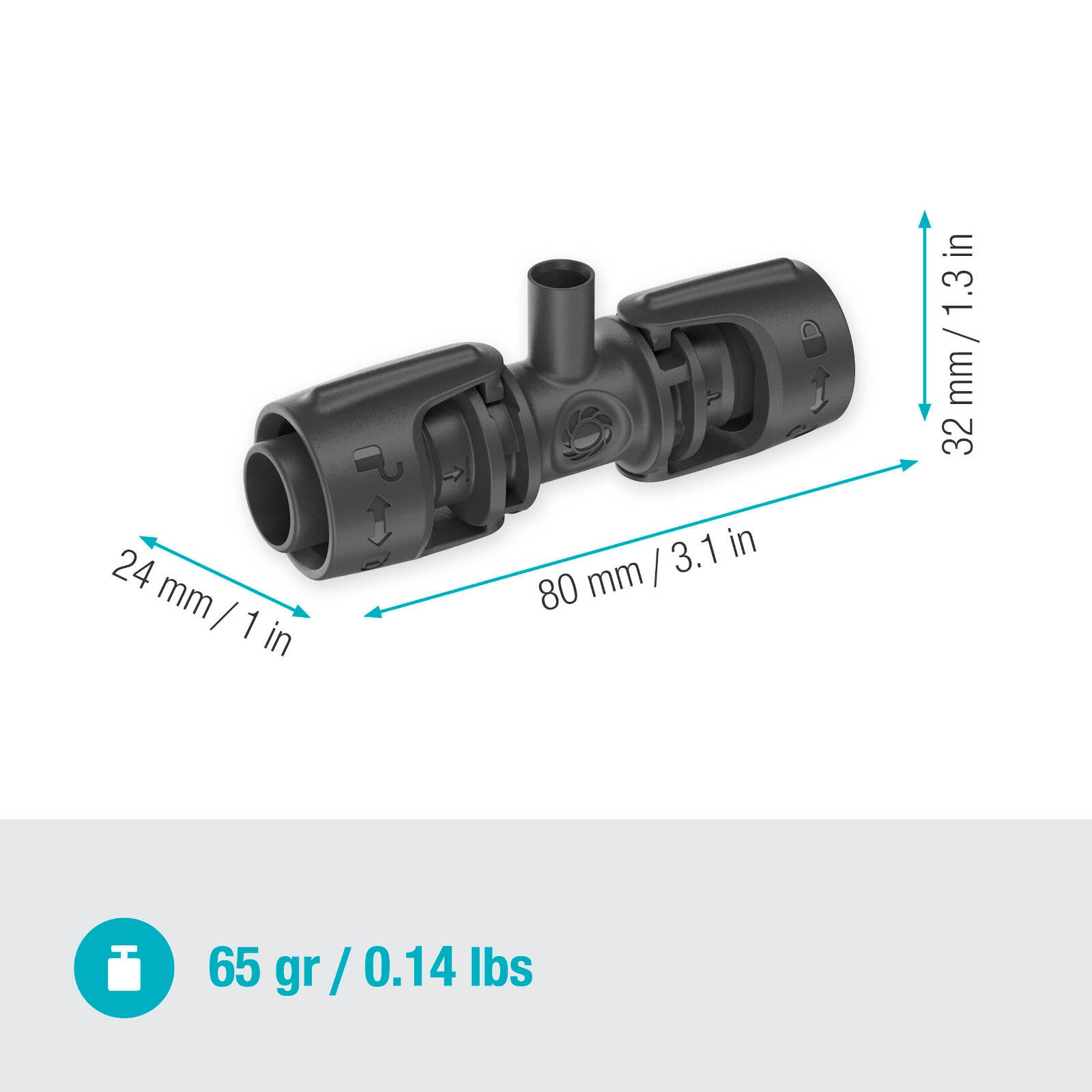 GARDENA 13mm Micro Irrigation T-Joint for Spray Nozzles - 5 Pack - Image 9 of 9