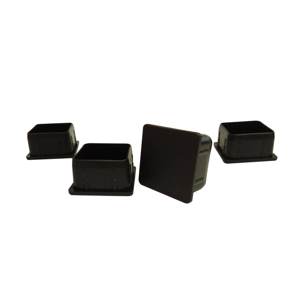 Surface Gard Black Square Plastic Chair Tip - 4 Pack