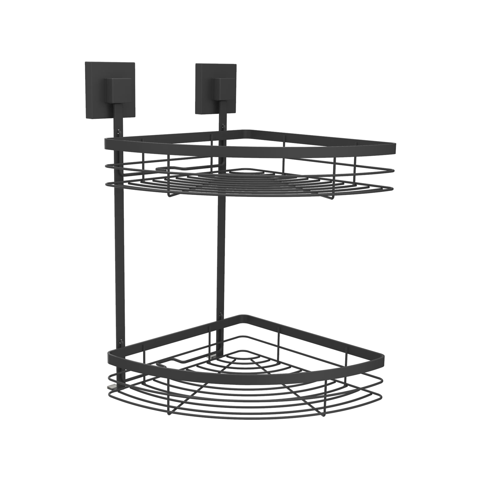 Fusion-Loc 26kg Black Matte Suction Double Corner Shower Caddy - Image 1 of 5