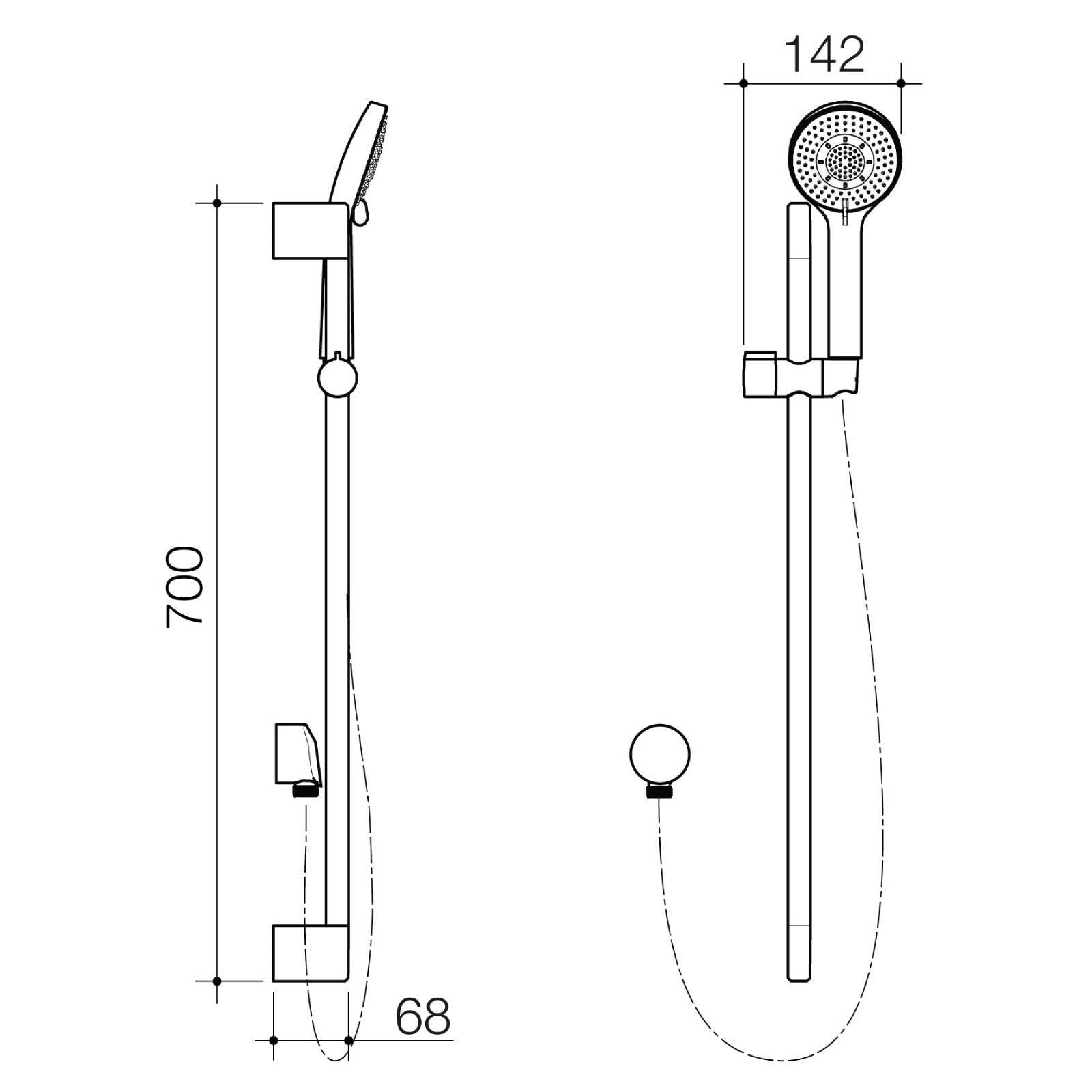 Flexispray Chrome Splash Rail Shower 5 Function - Image 3 of 3