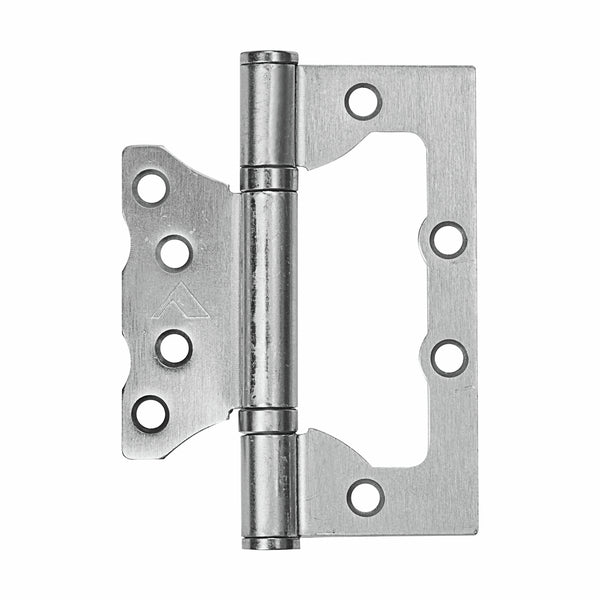 Pinnacle 100mm Satin Chrome Fixed Pin Hirline Hinge - 2 Pack