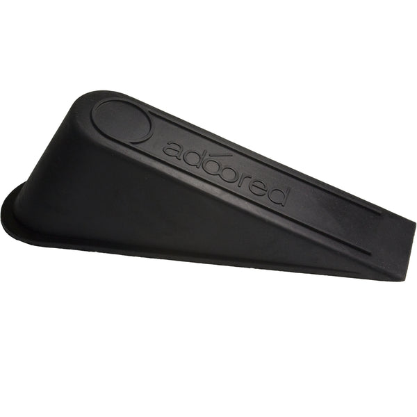 Adoored Black Rubber Door Wedge - 3 Pack - Black