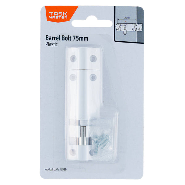 Taskmaster 50mm Plastic Barrel Bolt