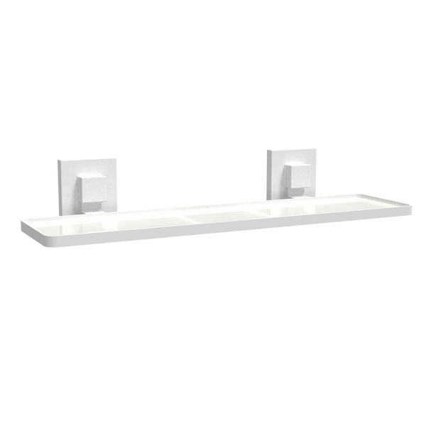 Fusion-Loc Matte White Style Suction Acrylic Shelf