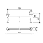 Caroma 600mm Polished Chrome Acacia Double Towel Rail - Image 4 of 4