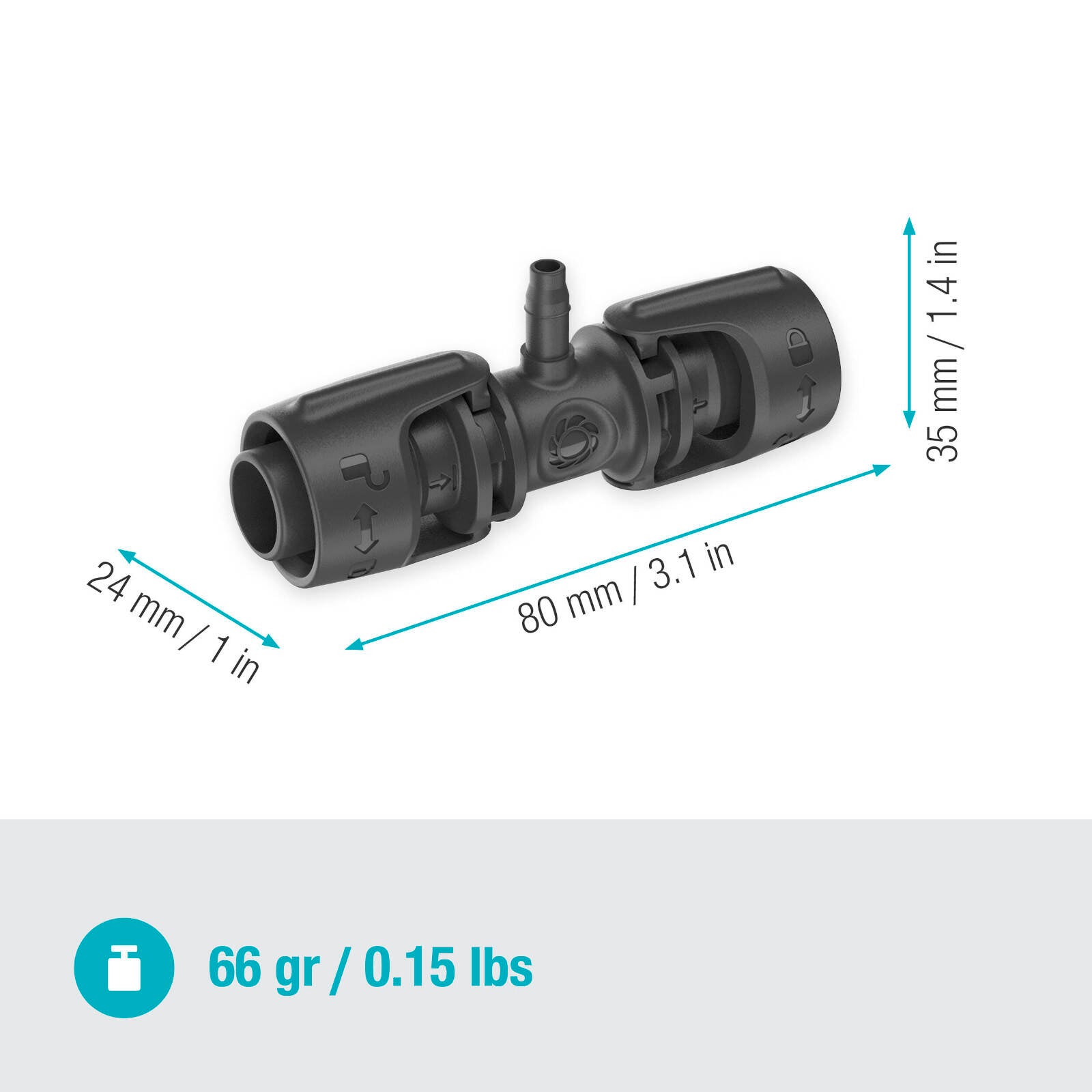 GARDENA 13mm - 4.6mm Micro Irrigation T-Joint - 5 Pack - Image 9 of 9