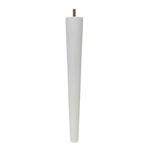 Adoored 53 - 30 x 400mm White Round Tapered Pine Furniture Leg