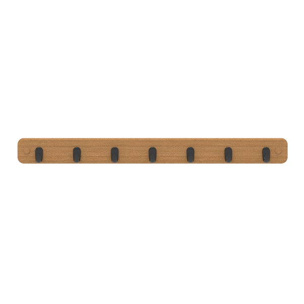 MODE 7 Black Hooks On Bamboo Board Key Rack