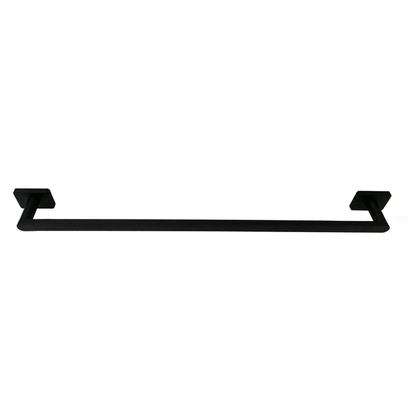 Barelli Rigoni 600mm Matte Black Single Towel Rail - 600mm