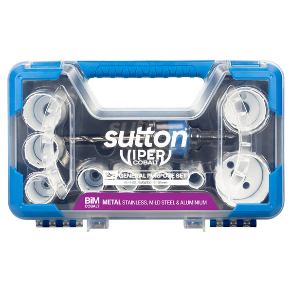 Sutton Tools 16-51mm Bi-Metal Viper Cobalt General Purpose Holesaw Set 12 Piece