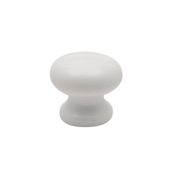 Prestige 40mm White Acrylic Mushroom Knob - White
