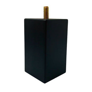 Adoored 53 x 53 x 100mm Black Square Pine Furniture Leg